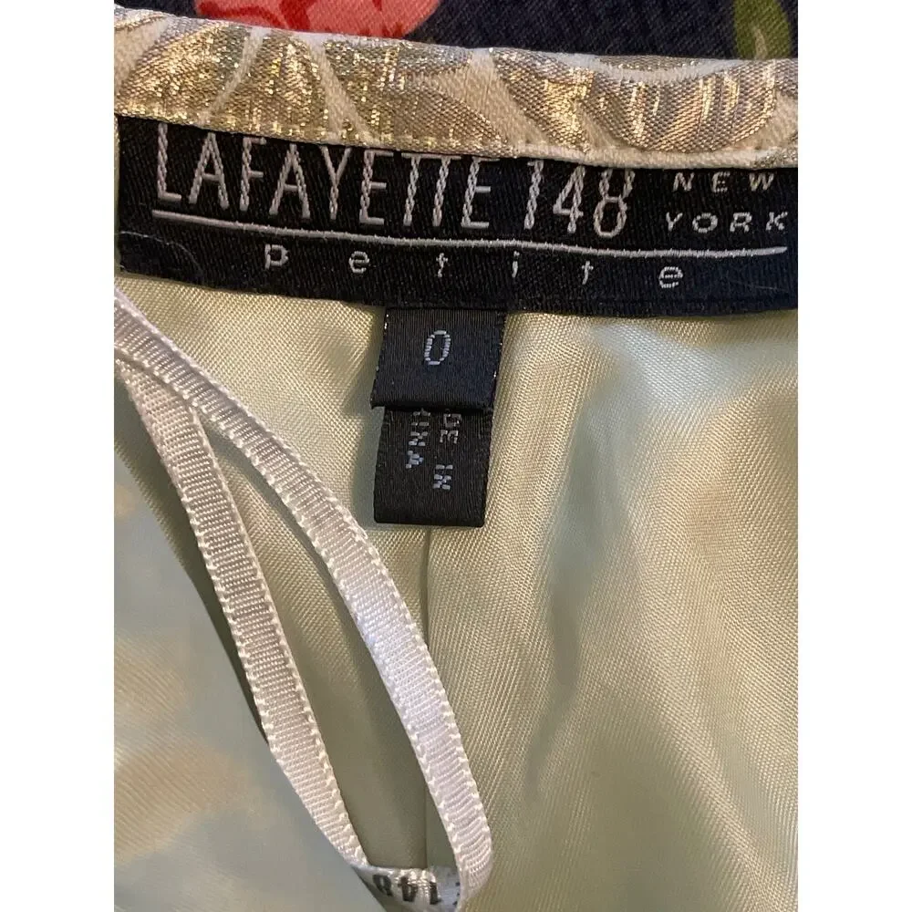 Lafayette 148 NY Shimmering Gold Brocade Pencil Skirt Lined Women's  0P
